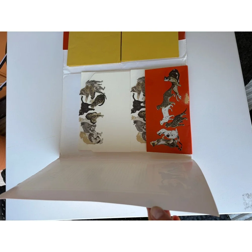 Museum of Fine Arts Boston Steinlen Cats Stationery Set Die-Cut Art Envelopes